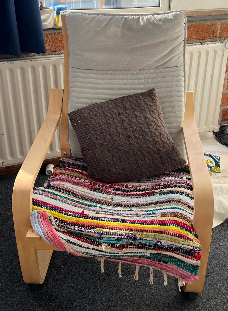 Ikea Poang lounge chair, Huis en Inrichting, Fauteuils, Ophalen, Gebruikt, Stof, Scandi, minimalistic