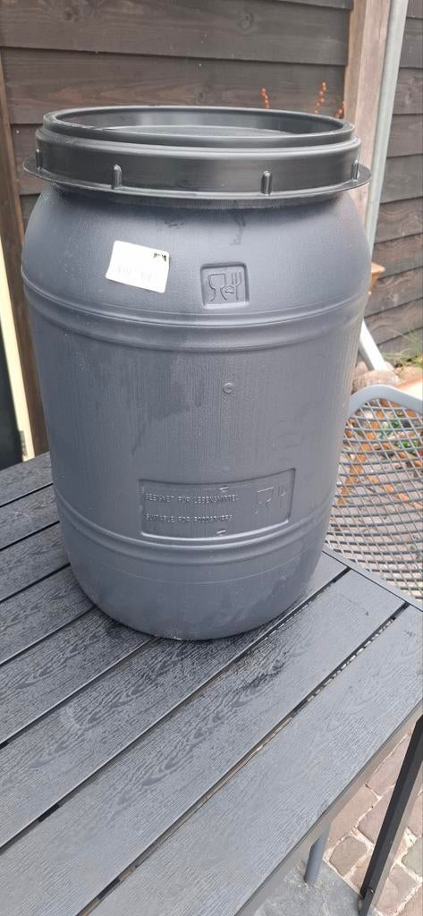 Voerton grijs met schroefdeksel 60 liter, Ophalen of Verzenden