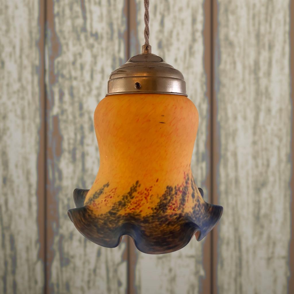 Hanglamp Pate de Verre XL, Antiek en Kunst, Antiek | Lampen, Ophalen of Verzenden