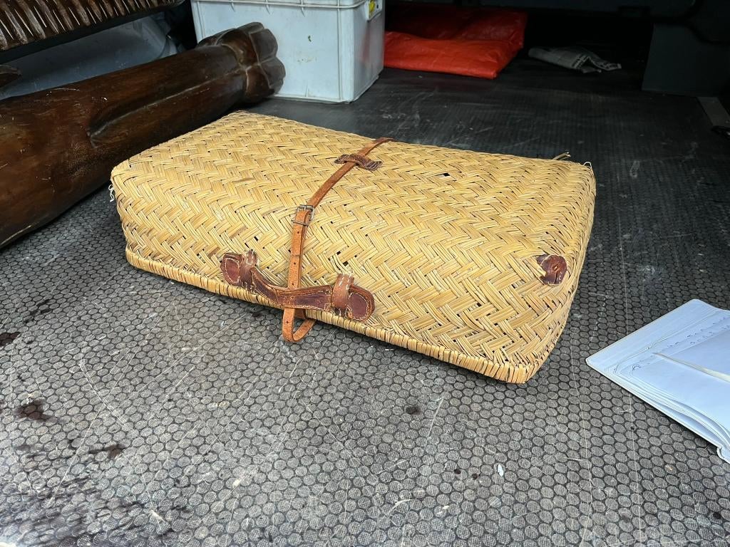 Antiek rieten koffertje, Gebruikt, Mand, Ophalen of Verzenden, Riet