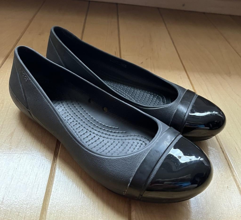 Crocs ballerina's W8 = 38,5 zwart model 12300 ZGAN, Verzenden, Zwart, Ballerina's, Zo goed als nieuw