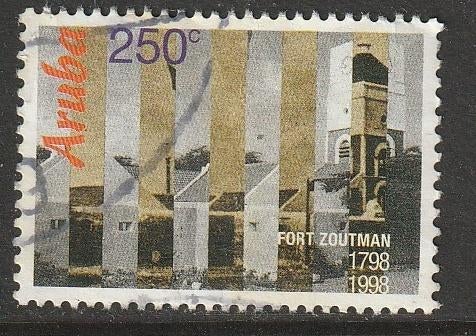 Aruba 1998 208 Fort Zoutman 250c, Gest, Ophalen of Verzenden, Gestempeld