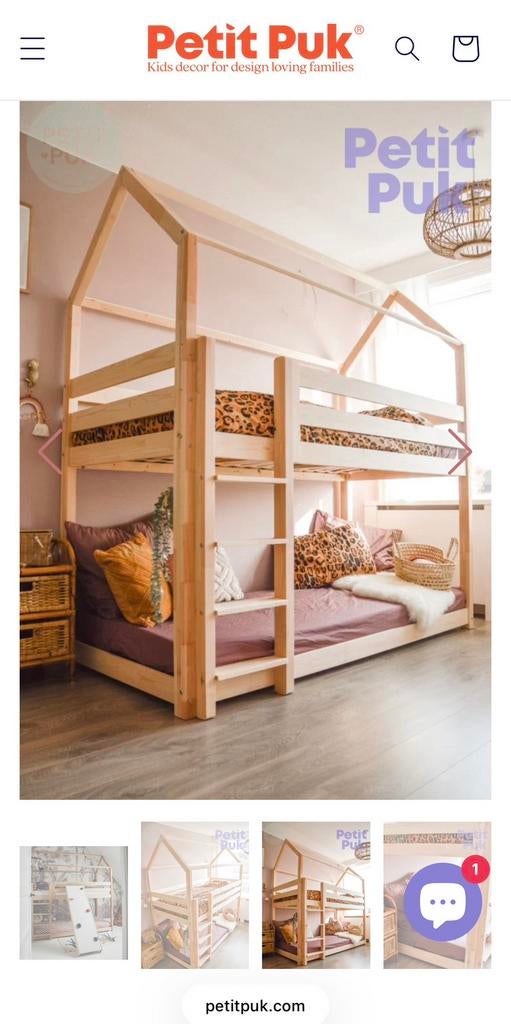 Stapelbed GEORGE van Petit Puk, Ophalen, Zo goed als nieuw, Stapelbed