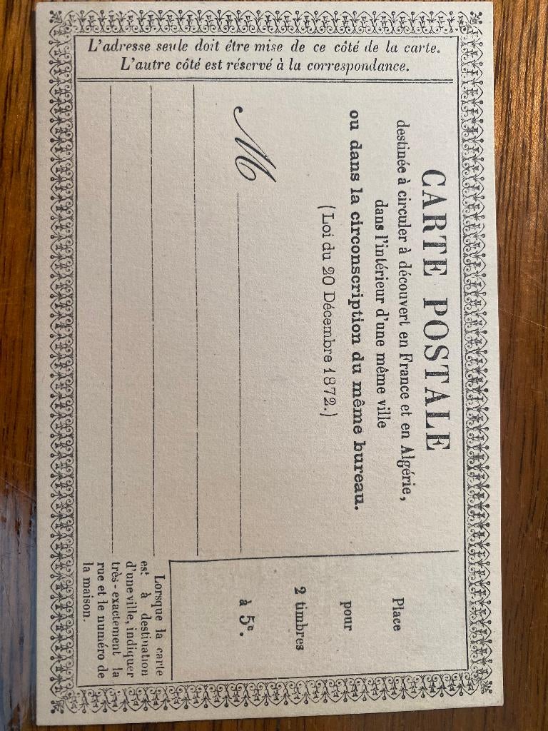 FRANKRIJK 2 postwaardestukken 1873 HG 1&2 INT 8&9 zeldzaam, Verzenden, Postfris