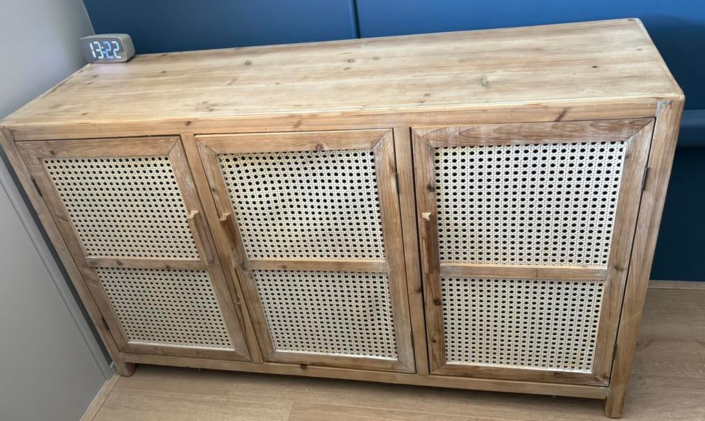 Dressoir hout en webbing, Huis en Inrichting, Ophalen, Zo goed als nieuw, 25 tot 50 cm, 100 tot 150 cm