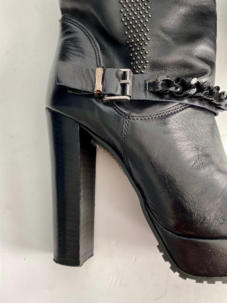 H658 Lorenzo Mari maat 37 leren lage laarsjes blokhak zwart, Kleding | Dames, Zwart, Ophalen of Verzenden, Zo goed als nieuw, Lorenzo Mari