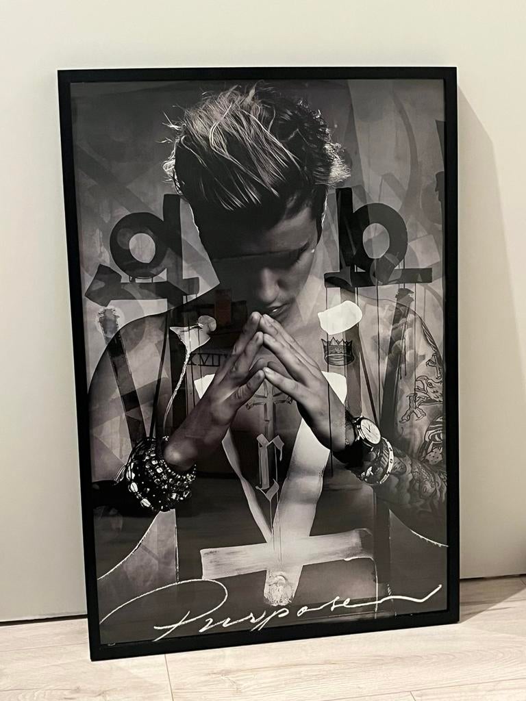 Justin Bieber Purpose poster, Ophalen, Rechthoekig Staand, Met lijst, Zo goed als nieuw
