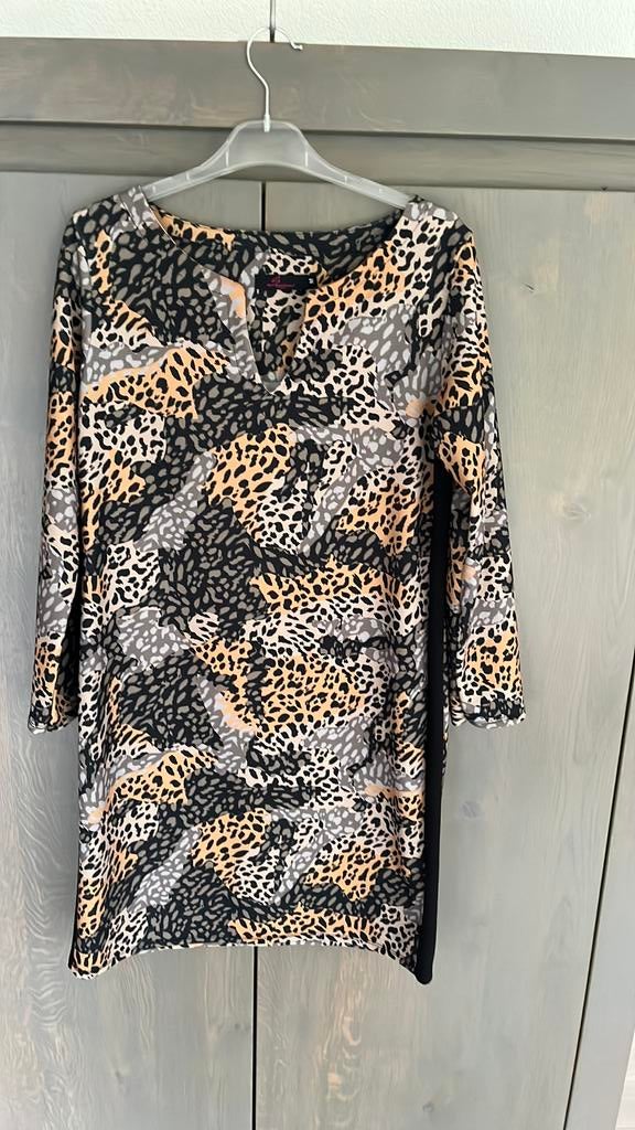 Jurk mt M tijgerprint  z.g.a.n., Maat 38/40 (M), Bruin, Ophalen of Verzenden, Zo goed als nieuw