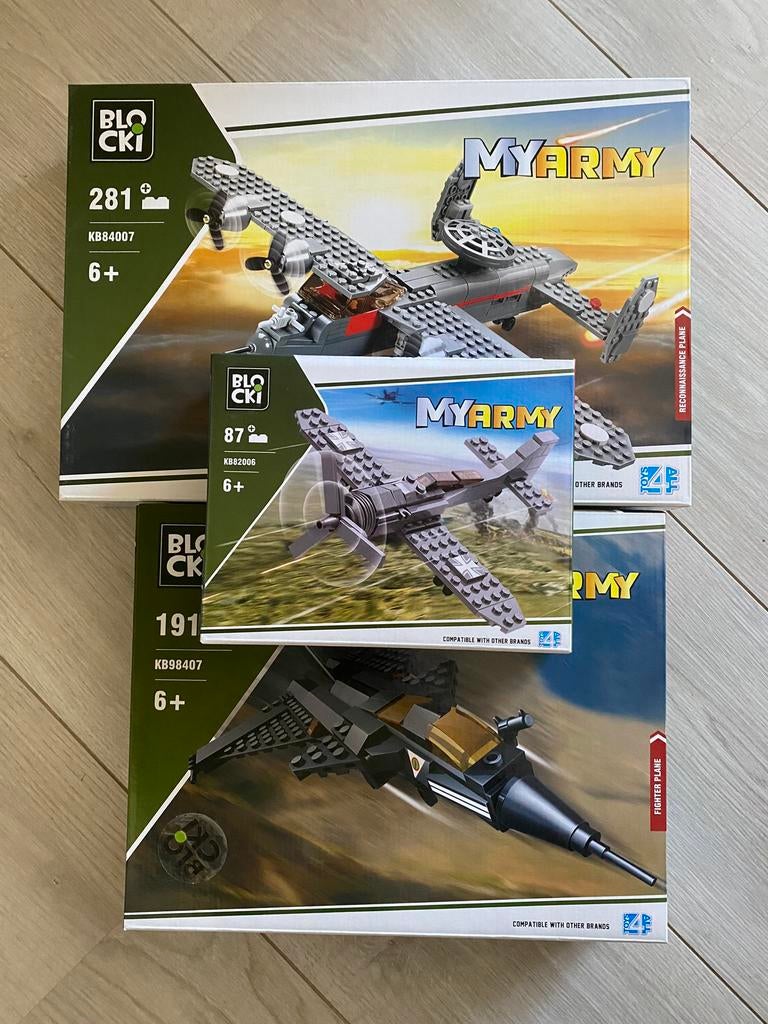 Drie onwijs leuke militaire vliegtuigen van BloCki voor 6+, Ophalen of Verzenden, Gebruikt, Overige merken