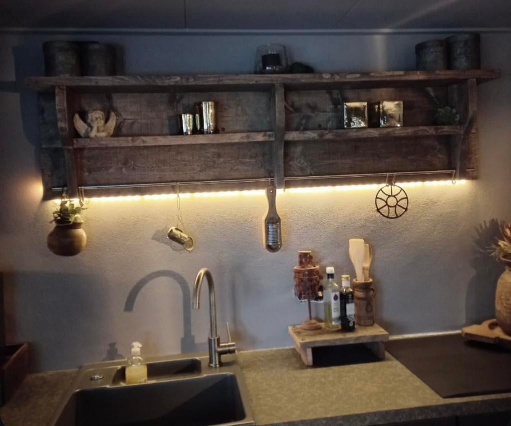 ~Stoer Sober Landelijk Houten XXL Wandrek/Kapstok/Regaal~, Ophalen of Verzenden, Zo goed als nieuw