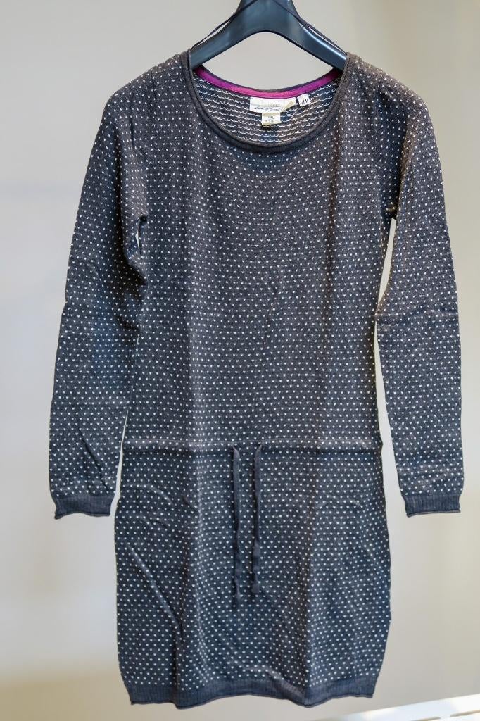 Grijze gebreide jurk met lange mouwen Logg H&M Maat S, H&M, Ophalen of Verzenden, Zo goed als nieuw, Maat 36 (S)