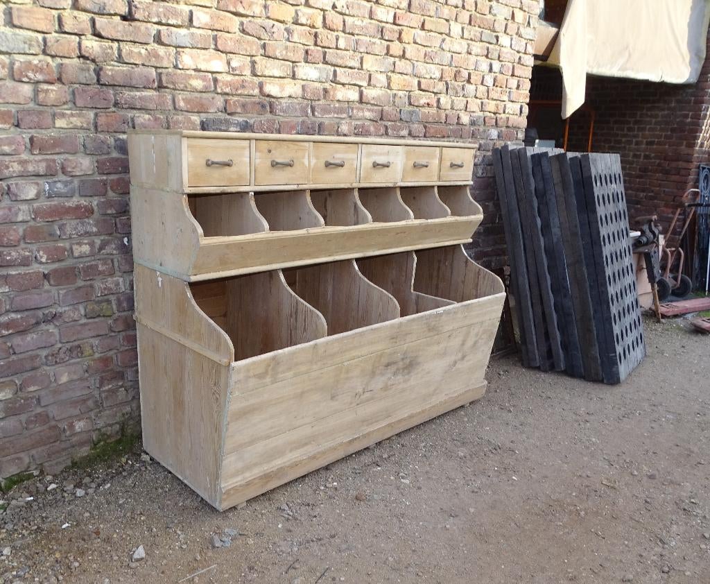 oude grenenhouten grutterskast kast vakkenkast ladekast, Antiek en Kunst, Curiosa en Brocante, Ophalen