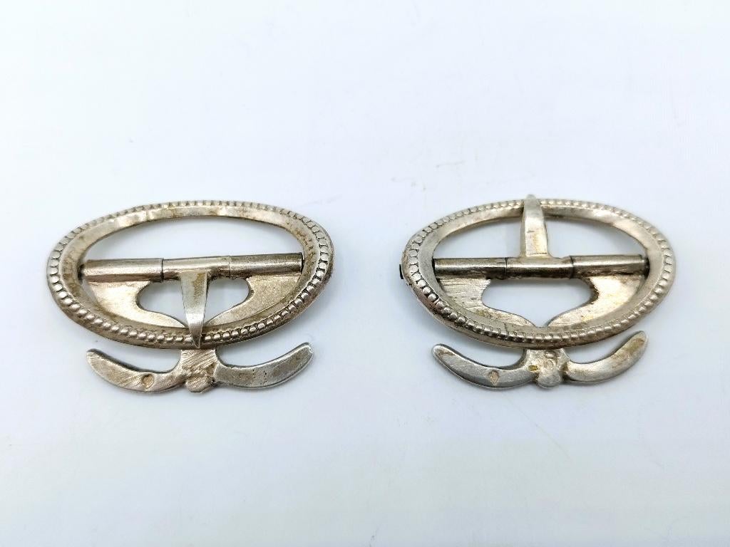 Zilveren schoengespen, Barend de Vries II, Amsterdam, 1800, Verzenden, Zilver