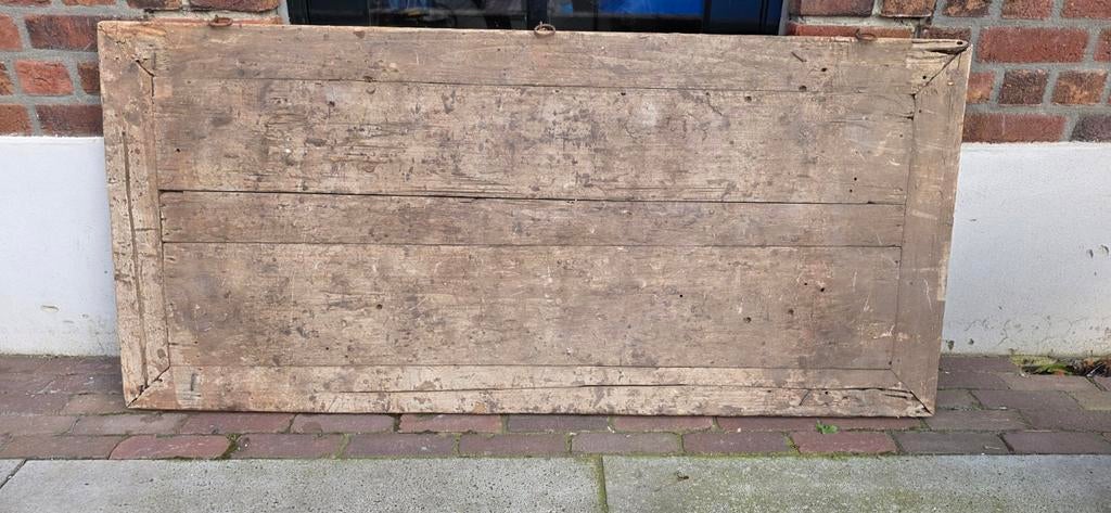 Robuuste Oude wandplank / wandpaneel Oud Hout Hoffz stijl, Ophalen, Gebruikt