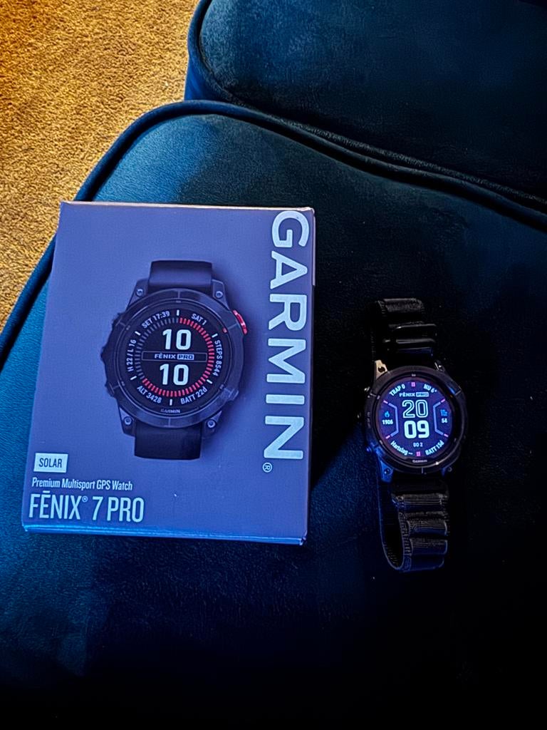 Garmin Fenix 7 Pro Solar, Zwart, Ophalen of Verzenden, Zo goed als nieuw, Waterdicht