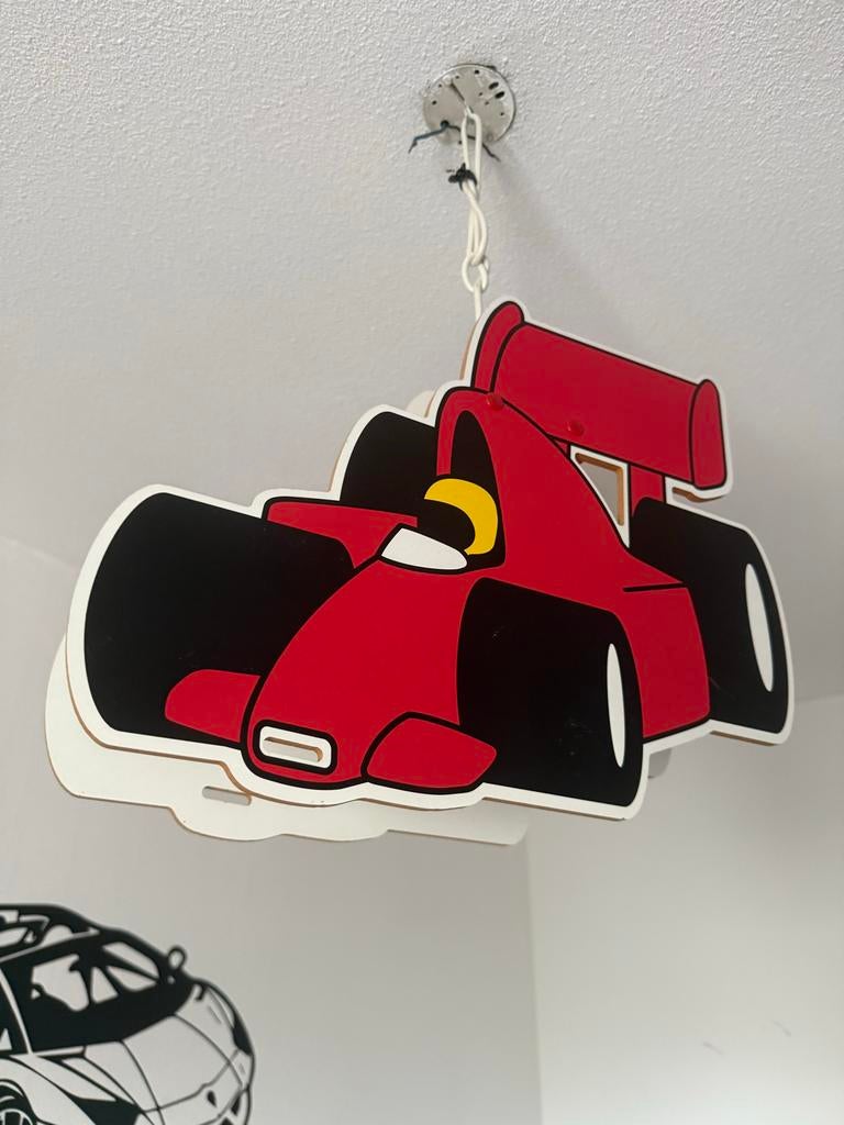 Hanglamp & Wandlamp Set - Raceauto Jongenskamer, Ophalen, Gebruikt