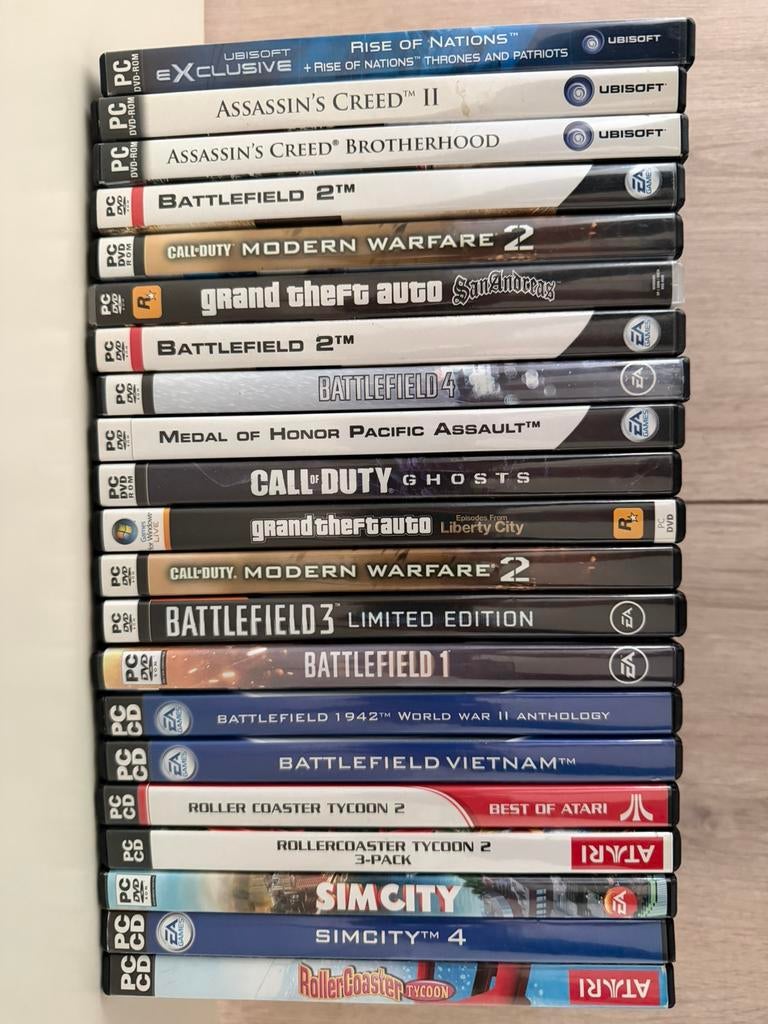 PC games Battlefield, Call of Duty, GTA, AC e.a., Spelcomputers en Games, Games | Pc, Ophalen of Verzenden, Gebruikt, Overige genres
