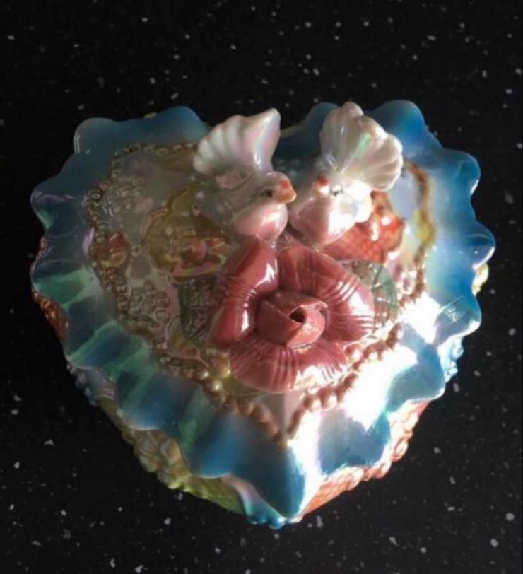 Kitsch vintage porseleinen doosje, Ophalen of Verzenden