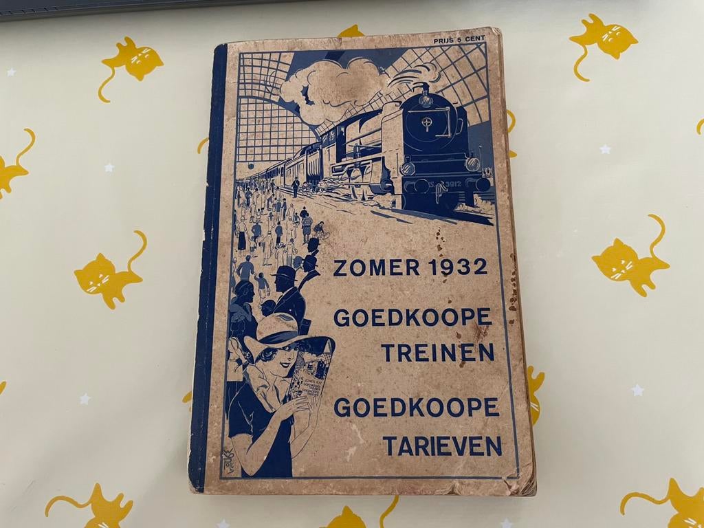 NS Zomer 1932 Goedkoope Treinen Goedkoope Tarieven, Verzamelen, Ophalen of Verzenden, Gebruikt, Trein, Boek of Tijdschrift
