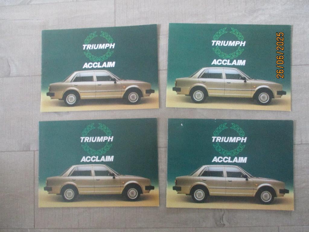 Triumph Acclaim folders --- SALE !!, Ophalen of Verzenden, Zo goed als nieuw, Overige merken