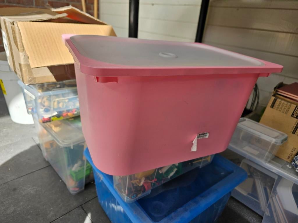 4x IKEA Trofast bakken - 2x hoog (rood/roze), 1x laag (wit), Ophalen, Gebruikt, 50 tot 100 cm, Minder dan 50 cm