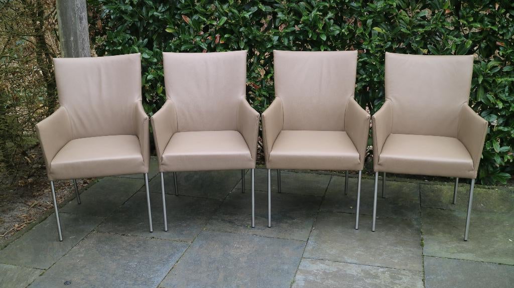 Bert Plantagie Arc leren stoelen., Overige kleuren, Leer, Ophalen of Verzenden, Zo goed als nieuw