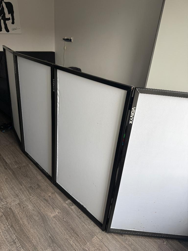 Vonyx DJ booth scherm 4-delig met tas, Ophalen, Gebruikt, Overige typen