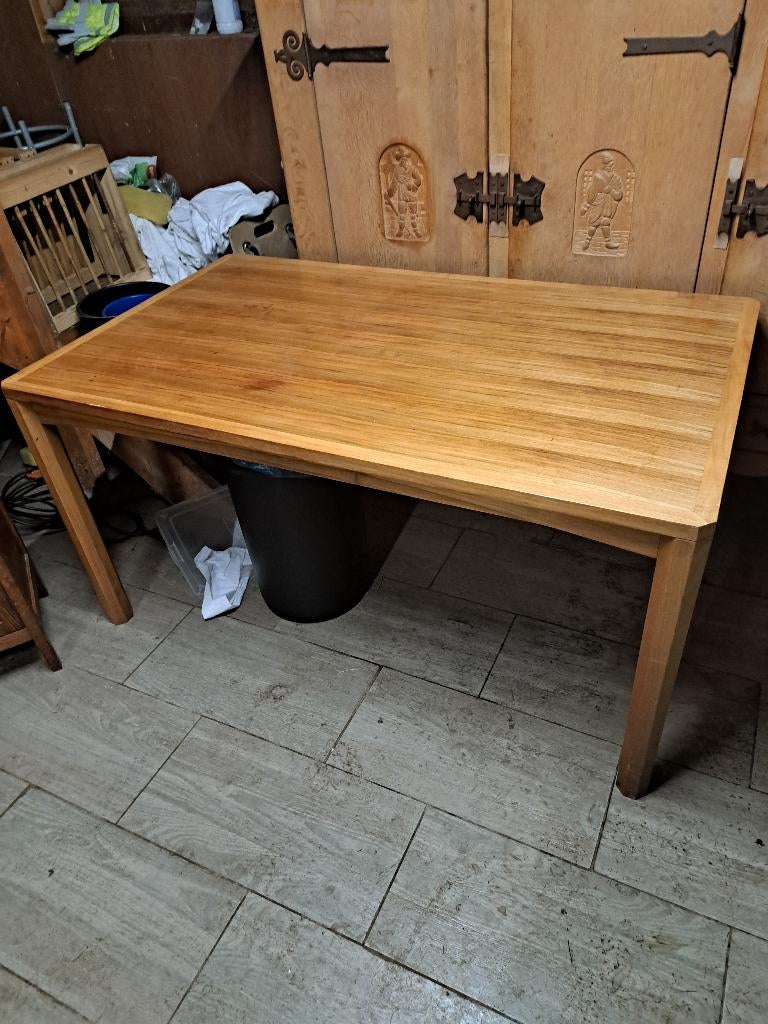 eiken eetkamertafel te koop. voor 7.50, Ophalen, Gebruikt, 200 cm of meer, 50 tot 100 cm