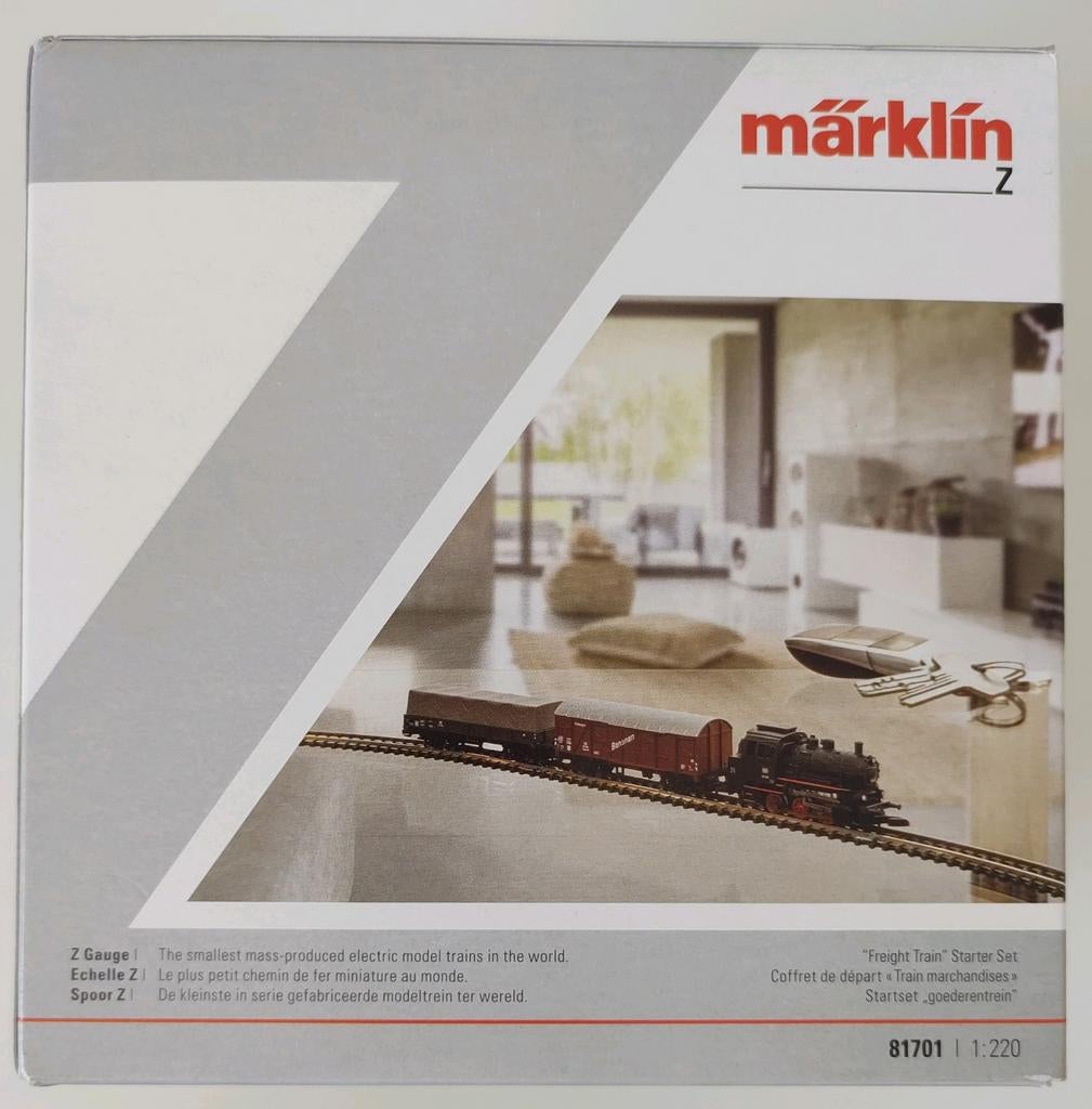 MÄRKLIN Z 81701 startset goederentrein, Treinset, Gelijkstroom, Ophalen of Verzenden, Zo goed als nieuw