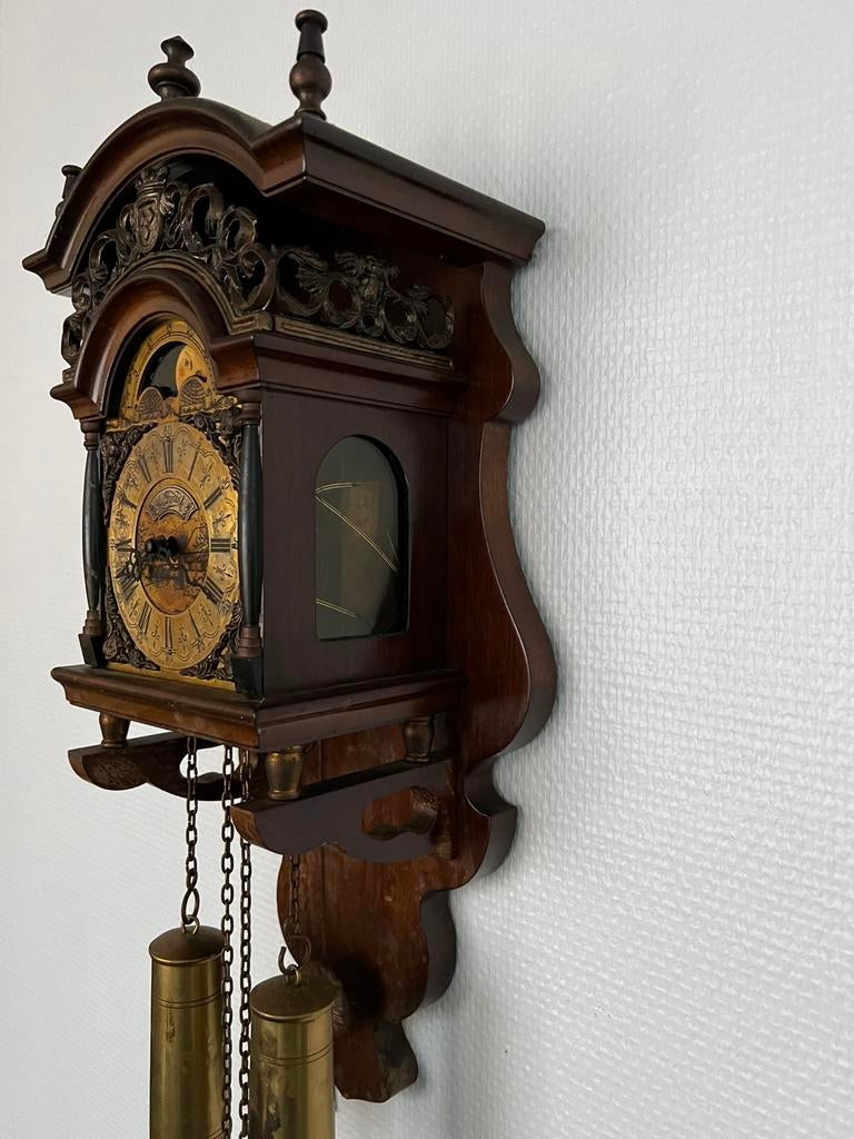 Wandklok Sallander Warmink Perfect lopend Jaren 50 Maanstand, Antiek en Kunst, Antiek | Klokken, Ophalen of Verzenden