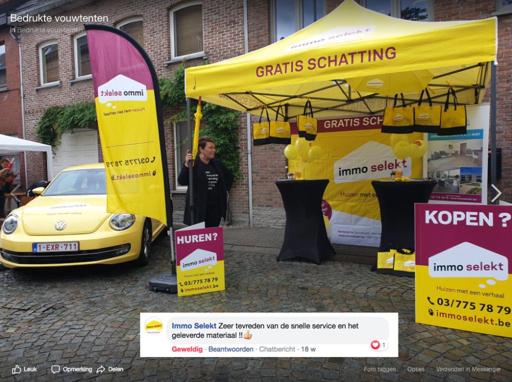 bedrukte partytent vouwtent - goedkoop, Ophalen of Verzenden, Nieuw, Minder dan 5 meter, Partytent