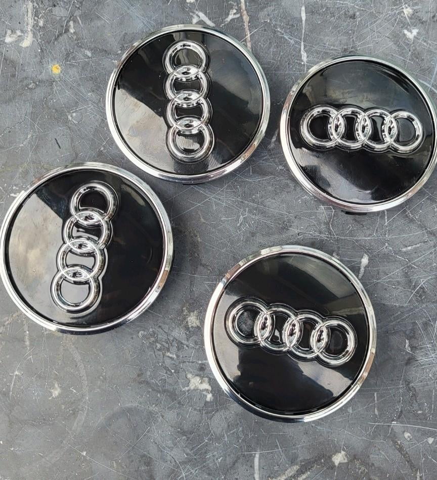 Audi Naafdoppen Velgdoppen Wielnaafdoppen 60mm Zwart/Chroom, Ophalen of Verzenden, Nieuw