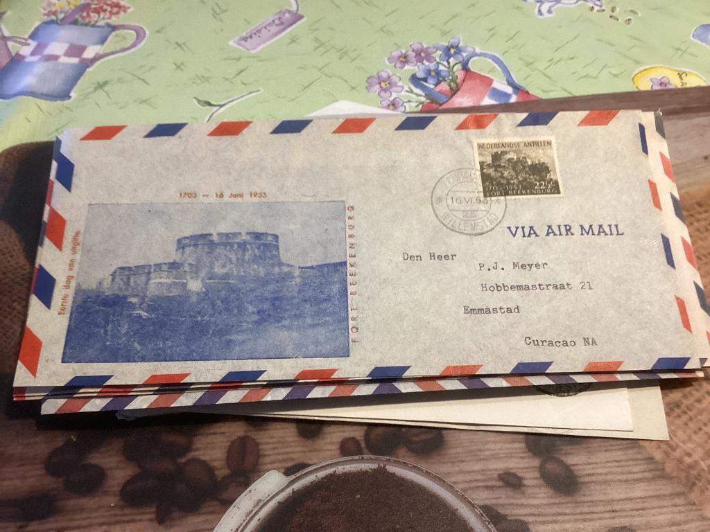 No1082 Nederlandse Antillen voorloper 16-6-1953 gelopen, Ophalen, Beschreven, Rest van de wereld