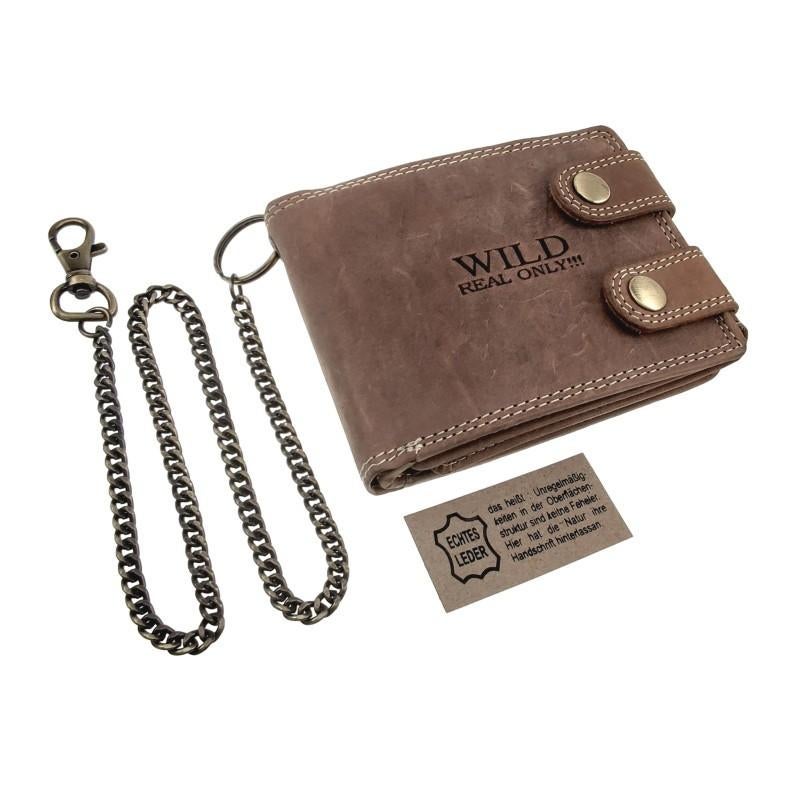 Biker Portemonnee met Ketting Heren, Echt Leer - Horizontaal, Verzenden, Nieuw, Esde2, Leer