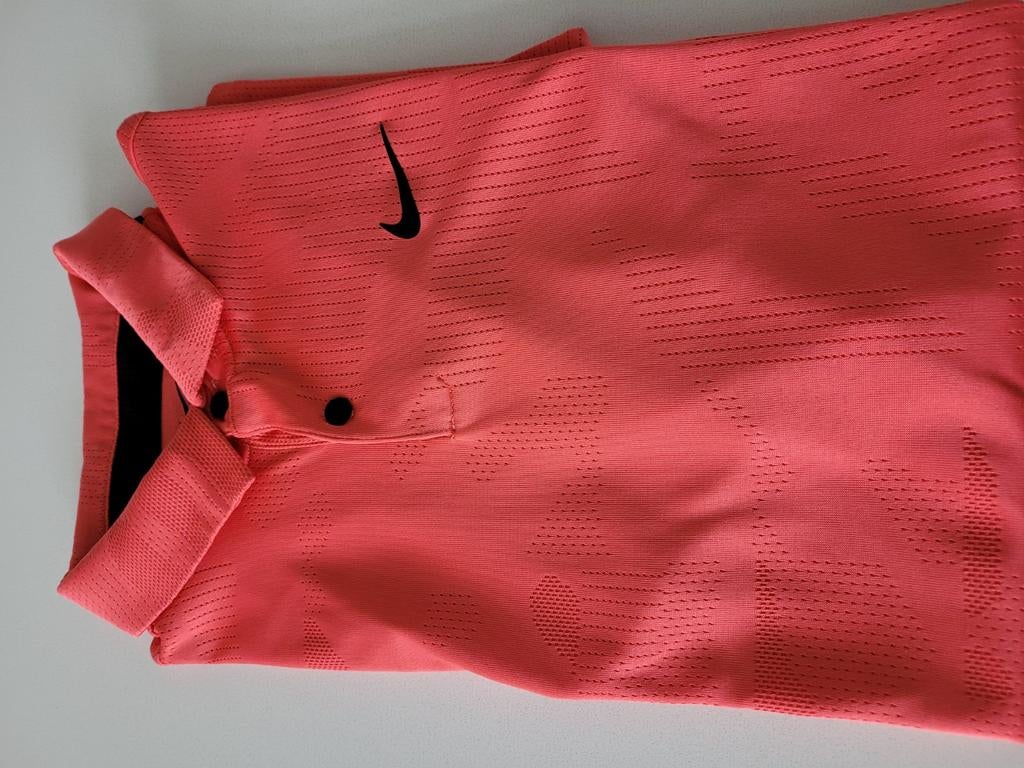Nike Roze Heren Golf Polo - Maat M, Nike, Roze, Gedragen, Verzenden