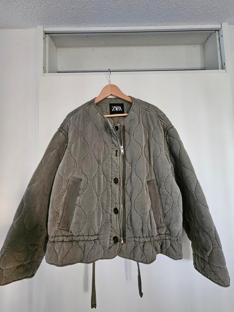 Zara Dames Bomberjasje - Groen, Maat XL, Kleding | Dames, Jassen | Zomer, Nieuw, Maat 46/48 (XL) of groter, Groen, Ophalen