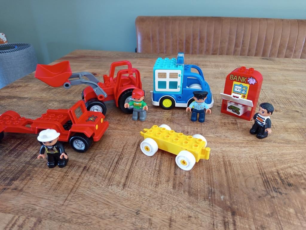 Lego duplo autos. Brandweer politie trekker, Ophalen of Verzenden, Duplo