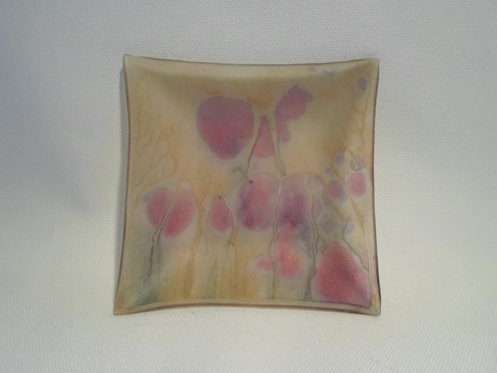 Schaaltje Glas Paars Geel, Ophalen of Verzenden