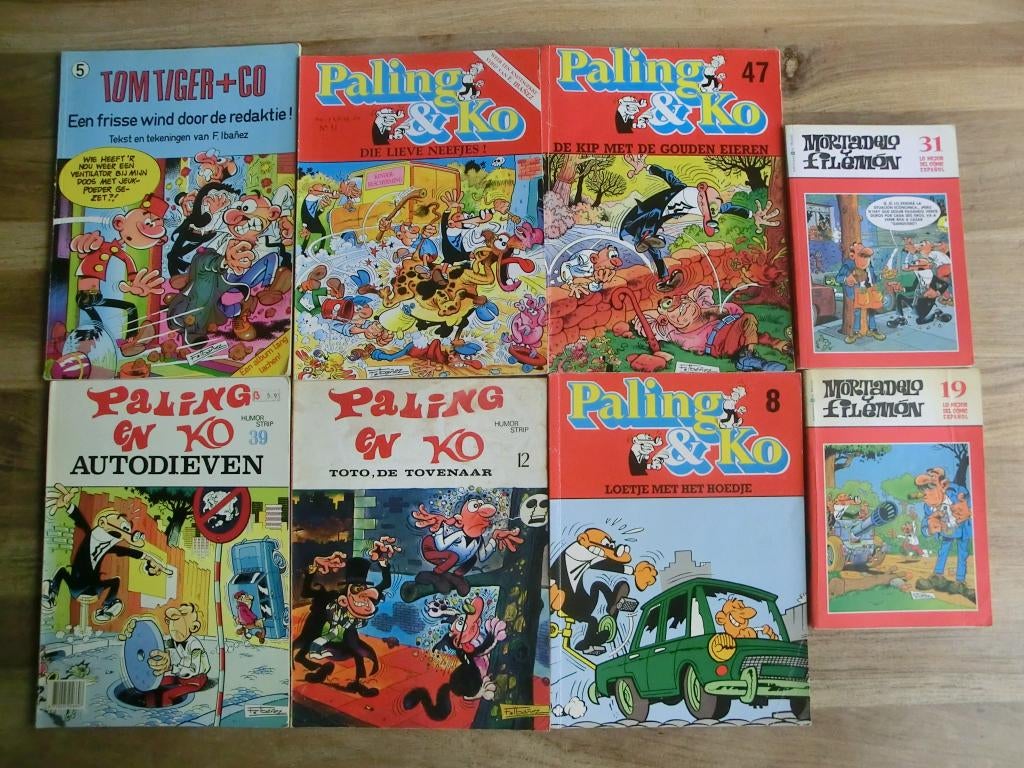 8 stripboeken getekend door Francisco Ibáñez, Meerdere stripboeken, Ophalen of Verzenden, Gelezen