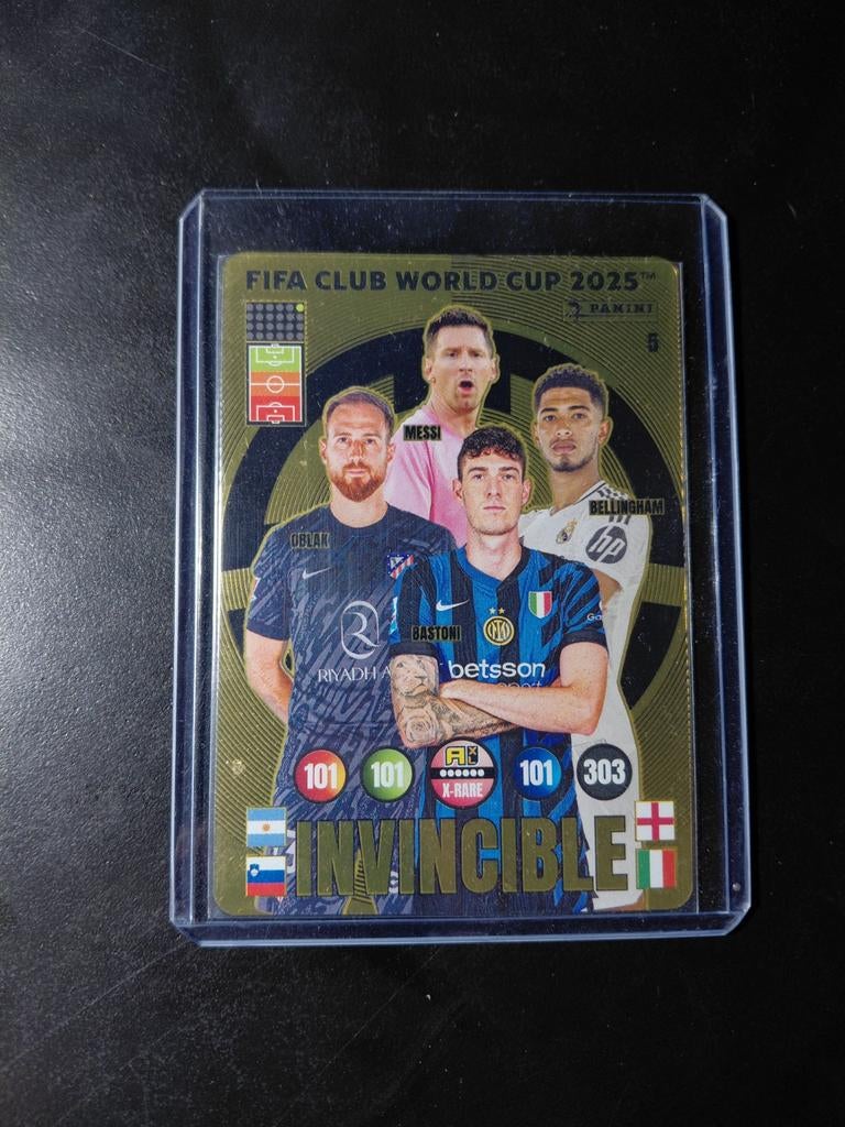 Invincible (lionel messi/bellingham) panini gold, Ophalen of Verzenden, Nieuw, Buitenlandse clubs, Poster, Plaatje of Sticker