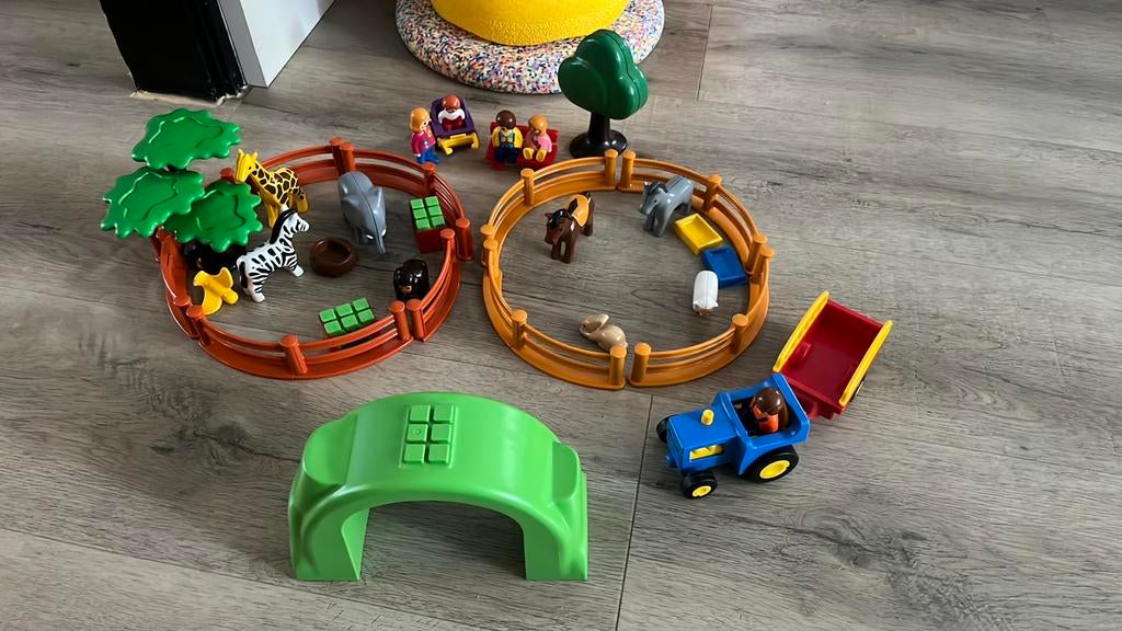 Playmobil 1-2-3 boerderij / dierentuin, Kinderen en Baby's, Ophalen of Verzenden, Zo goed als nieuw, Complete set