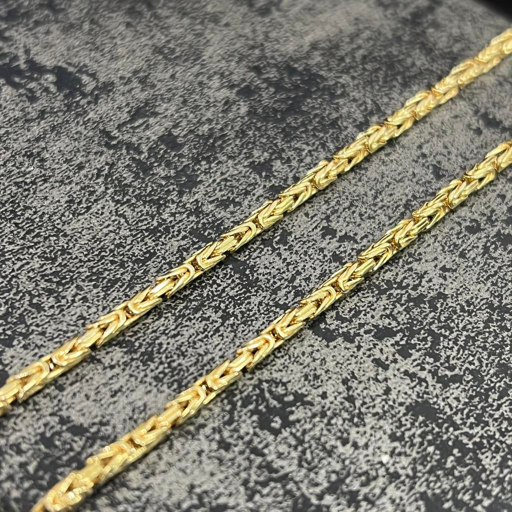 14 karaats gouden ketting massief koningsketting, Ophalen of Verzenden, Nieuw, Goud