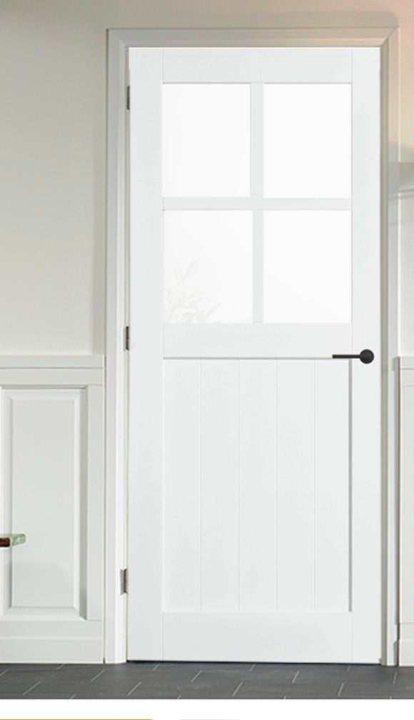 SKS 2516 skantrae barndeur met helder glas, Doe-het-zelf en Verbouw, Ophalen of Verzenden, Glas, Binnendeur, 200 tot 215 cm