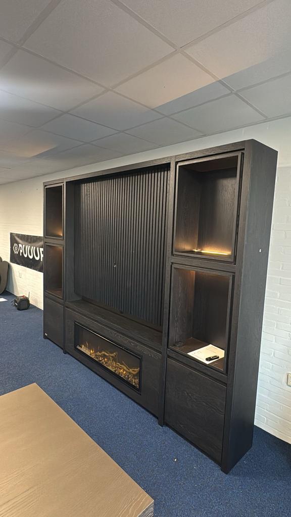 Cinewall Grace met elektrische Ignite haard en LED strips, Ophalen, Gebruikt, 200 cm of meer, 25 tot 50 cm