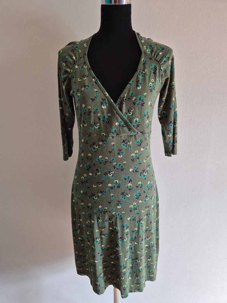 J144 - Groene King Louie jurk maat M pilt lichtjes (1), Maat 38/40 (M), Ophalen of Verzenden, Knielengte, Gedragen