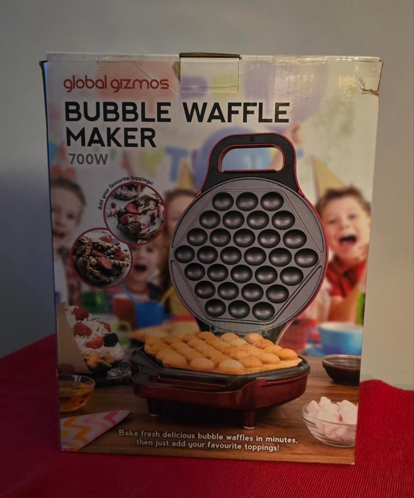 Global Gizmos Bubble Waffle Maker - Nieuwstaat!, Witgoed en Apparatuur, Ophalen, Uitneembare platen, Zo goed als nieuw
