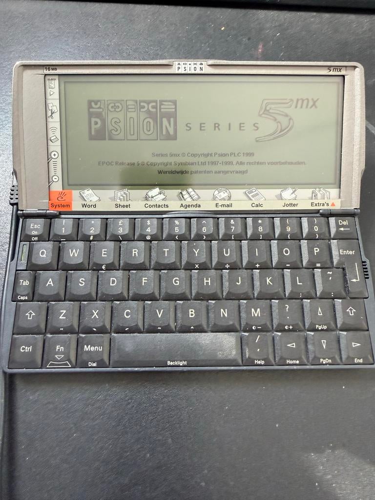 2 x Psion Series 5mx PDA en 5mx met veel accesoires. Samen., Computers en Software, Ophalen of Verzenden, Gebruikt