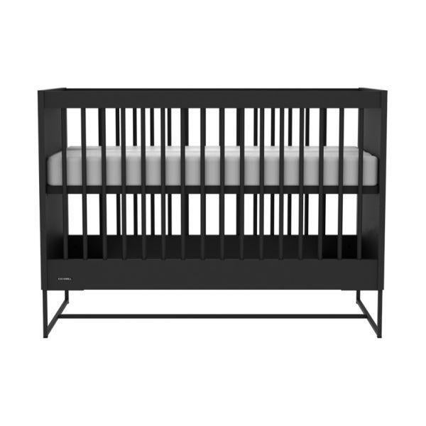 Kidsmill Modular 2 Ledikant Mat Zwart 60 x 120 cm, Ophalen, Zo goed als nieuw, Lattenbodem, Minder dan 140 cm