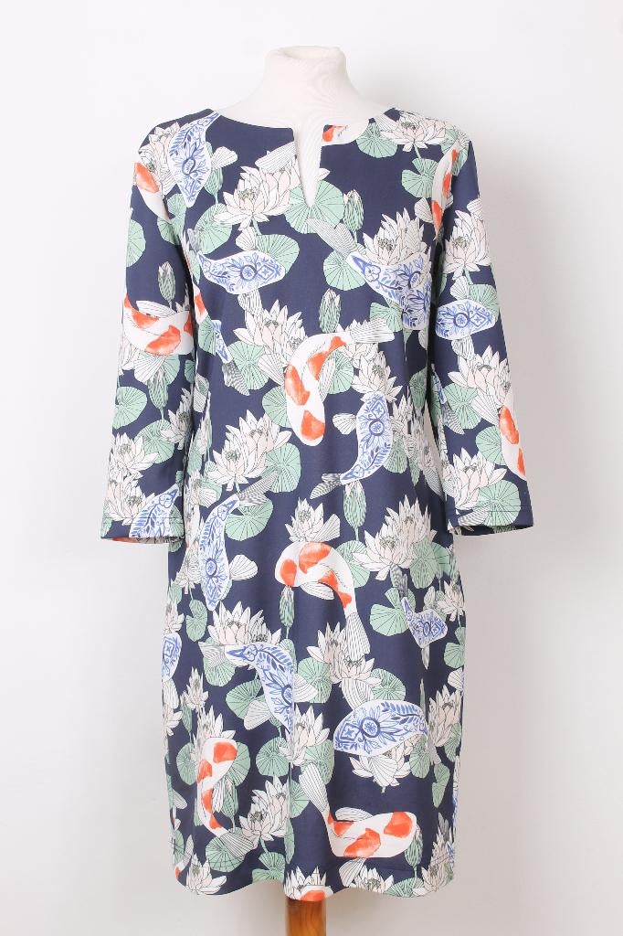 Gebloemde jurk Myrna by NED maat 42 (XL), Kleding | Dames, Blauw, Maat 42/44 (L), Ophalen of Verzenden, Zo goed als nieuw