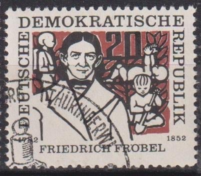 DDR 1952 herdenking Friedrich Frobel, Verzenden, Gestempeld, Overige thema's